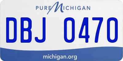 MI license plate DBJ0470