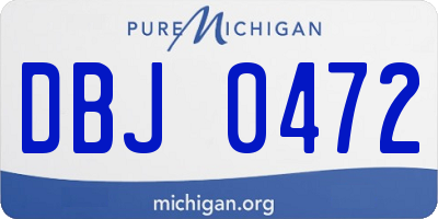 MI license plate DBJ0472