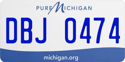 MI license plate DBJ0474