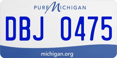 MI license plate DBJ0475