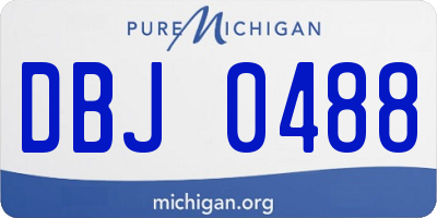MI license plate DBJ0488
