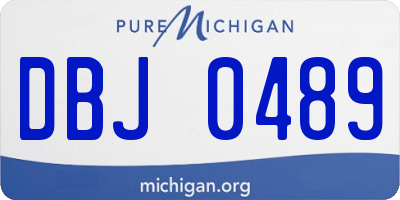 MI license plate DBJ0489