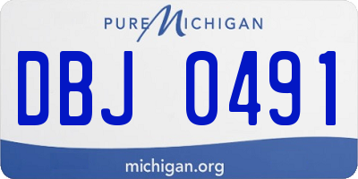 MI license plate DBJ0491
