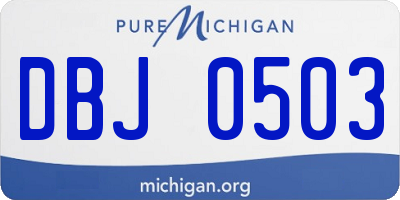 MI license plate DBJ0503