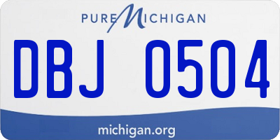 MI license plate DBJ0504
