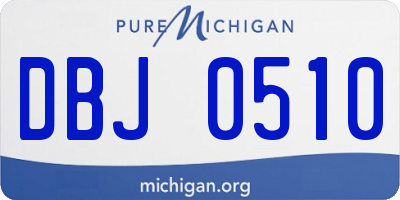 MI license plate DBJ0510