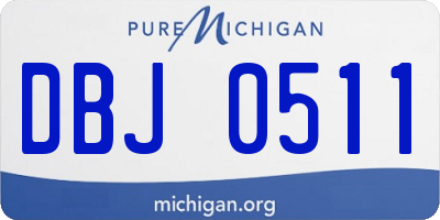 MI license plate DBJ0511