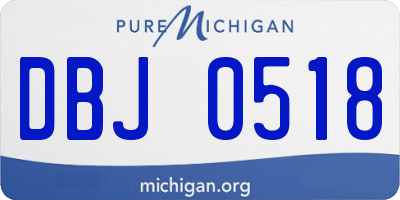 MI license plate DBJ0518