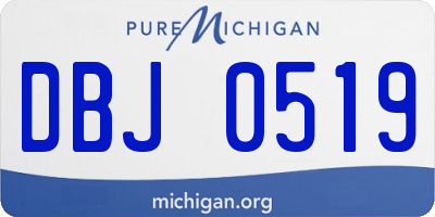 MI license plate DBJ0519