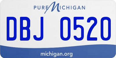 MI license plate DBJ0520