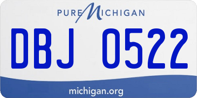 MI license plate DBJ0522
