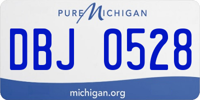 MI license plate DBJ0528