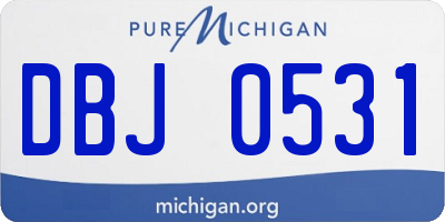 MI license plate DBJ0531