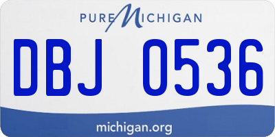 MI license plate DBJ0536