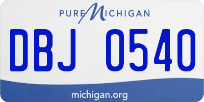 MI license plate DBJ0540