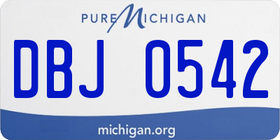 MI license plate DBJ0542