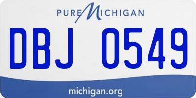 MI license plate DBJ0549