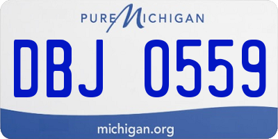 MI license plate DBJ0559