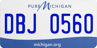 MI license plate DBJ0560