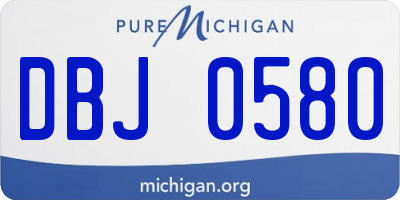 MI license plate DBJ0580