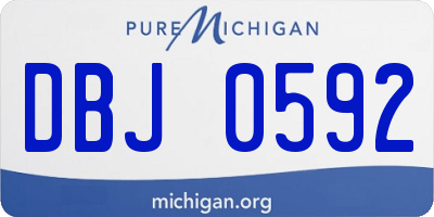 MI license plate DBJ0592