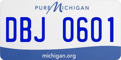 MI license plate DBJ0601