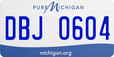 MI license plate DBJ0604