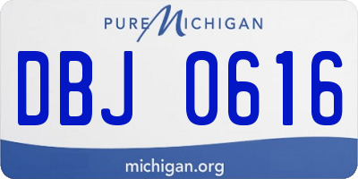 MI license plate DBJ0616