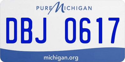 MI license plate DBJ0617