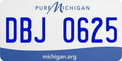 MI license plate DBJ0625