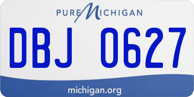 MI license plate DBJ0627