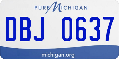 MI license plate DBJ0637