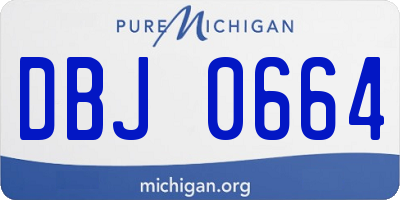 MI license plate DBJ0664