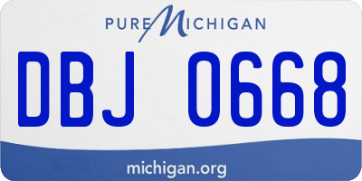 MI license plate DBJ0668