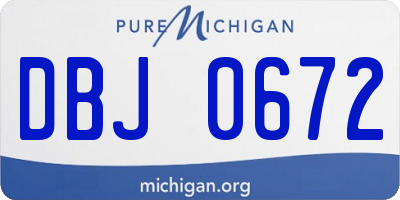 MI license plate DBJ0672