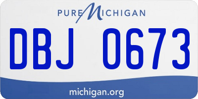 MI license plate DBJ0673