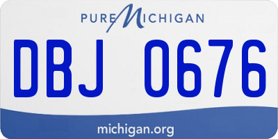 MI license plate DBJ0676