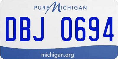 MI license plate DBJ0694