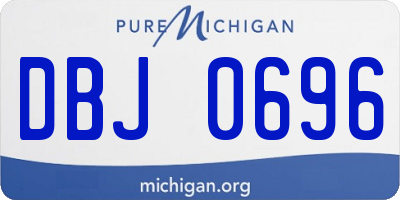 MI license plate DBJ0696