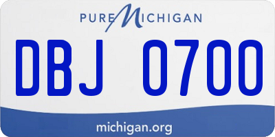 MI license plate DBJ0700