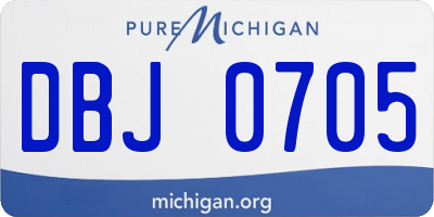 MI license plate DBJ0705