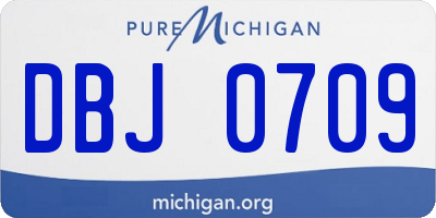 MI license plate DBJ0709