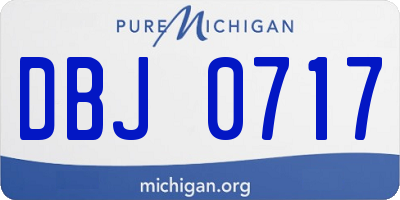 MI license plate DBJ0717