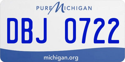 MI license plate DBJ0722