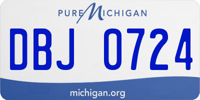 MI license plate DBJ0724