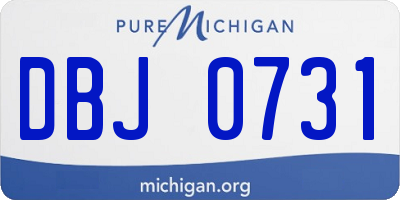MI license plate DBJ0731