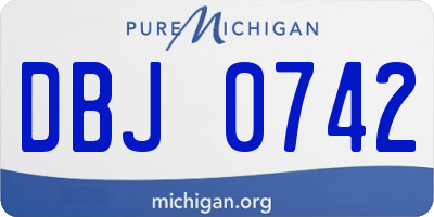 MI license plate DBJ0742