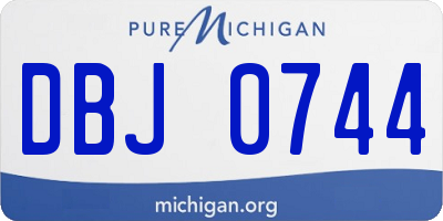 MI license plate DBJ0744