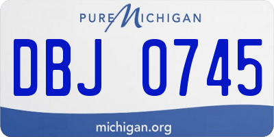 MI license plate DBJ0745