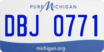 MI license plate DBJ0771
